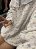 辰衣純美式潮牌碎花雙面穿刺繡字母外套女春秋新款慵懶風寬松休閑夾克女 藍色碎花（雙面穿優(yōu)質版） 常規(guī) XL 曬單實拍圖