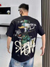 薩拉維夫（Sllavif）高端T恤男2025年夏季薄款刺繡印花短袖衣服半袖圓領潮牌體恤衫 白色  M 推薦體重105-125斤 曬單實拍圖