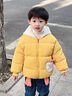 班喜迪女童冬裝棉服2025新款洋氣兒童連帽外套嬰兒加絨夾棉寶寶棉衣冬季 黃色 110 cm 曬單實拍圖