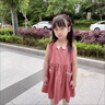 G.DUCKKIDS女童連衣裙夏裝新款韓版洋氣兒童裝夏季公主裙女寶寶網(wǎng)紅裙子 磚紅色(偏小一碼) 90 cm 曬單實(shí)拍圖