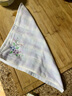 棉田花語(yǔ)無(wú)捻紗布純棉女士小毛巾 可愛(ài)刺繡小方巾輕薄柔軟吸水方巾 方巾-綠色 1條 曬單實(shí)拍圖