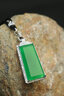 黛若綠玉髓翡翠色銀無(wú)事牌項鏈吊墜掛件鎖骨頸鏈高級輕奢百搭實(shí)用禮物 翡翠色綠玉髓吊墜+黑繩+國檢證書(shū) 曬單實(shí)拍圖