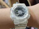 卡西歐（CASIO）baby-g女表防震防水雙顯石英表多功能時(shí)尚運(yùn)動(dòng)學(xué)生禮物推薦 冰韌透明白BA-110CR-7A 曬單實(shí)拍圖