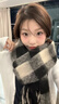 回力圍巾女冬季格子圍脖男學(xué)生加厚保暖披肩防風(fēng)寒戶(hù)外騎行護臉脖套 黑色 曬單實(shí)拍圖