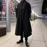 Shelley Jones長(cháng)款過(guò)膝毛呢大衣男冬季新款ins寬松潮流痞帥呢子風(fēng)衣外套上衣服 黑色 XL [建議125-135斤] 曬單實(shí)拍圖
