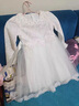 G.duck女童禮服白色公主裙口才花童婚禮小女孩紗裙主持人舞臺兒童演出服 白色  春秋款 110 cm 曬單實(shí)拍圖