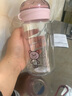 茉語(yǔ)欣潔水杯女上班族小清新水瓶帶提繩濾網(wǎng)塑料杯學(xué)生耐熱防摔不漏水杯子 粉色+茶漏 曬單實(shí)拍圖
