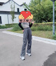 歌詩慧工裝褲女夏季沖峰戶外小個子薄款速干褲子女時尚美式高街褲登山褲 灰色高街工裝褲 L 【建議約106-117斤】 曬單實拍圖