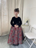 衣諾坊女童禮服長(cháng)裙兒童公主裙花童女孩演出服 玫瑰花長(cháng)裙 130cm 曬單實(shí)拍圖