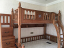 优漫佳 全实木红胡桃木原木美式高低床上下床儿童床家具亲子可定制 高低床+梯柜（不含书架） 下铺1.2*2米，上铺0.9*2米 实拍图