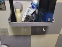 太力浴室吸盘置物架卫生间化妆品收纳盒洗漱台置物架带挂钩灰色1个 晒单实拍图