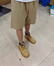 森馬（Senma）馬丁靴男高幫2025新款秋季英倫風(fēng)工裝鞋戶外防滑大黃靴情侶款潮流 黃色 (單鞋) 36 曬單實(shí)拍圖