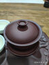 俊器萬(wàn)相宜興紫砂蓋碗茶杯陶瓷三才蓋碗功夫茶具精品大號手工泡茶碗 160ml紫砂蓋碗 紫泥款 曬單實(shí)拍圖