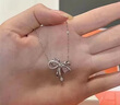 Djin少女結(jié)項鏈女S925銀鎖骨鏈蝴蝶結(jié)吊墜閨蜜學(xué)生日情人節(jié)禮物送女友 【粉鉆】 少女結(jié)項鏈 曬單實拍圖