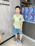 啾啾哈哈（Jojohaha）童偎兒童裝男童夏裝套裝新款洋氣中大童夏季帥氣條紋短袖運(yùn)動(dòng)夏款 黑色 150 碼 建議身高140-150cm 曬單實(shí)拍圖