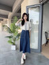 香影（xiangying）牛仔半身裙女2026夏季新款復古高腰顯瘦中長(cháng)傘裙大擺a字裙子 牛仔藍 S 曬單實(shí)拍圖