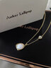 Amber Lollipop珍珠項鏈女士歐泊吊墜鎖骨鏈頸鏈女生日520情人節禮物送女友老婆 金色 曬單實(shí)拍圖