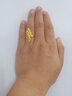 賽菲爾黃金戒指女款足金999.9鳳求凰時尚大氣結(jié)婚女戒活口指環(huán) 約5.20克 曬單實拍圖