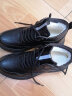 GNAI棉鞋真皮冬天季加绒加厚保暖防滑软底商务休闲棉皮鞋二棉爸爸鞋子 黑色 真皮加绒款 40码 (250mm) 实拍图