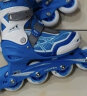 米高轮滑鞋儿童溜冰鞋直排轮旱冰鞋男女可调节尺码初学训练鞋透气MI0 蓝色K8套装(K8头盔+F6护具+包) M (推荐鞋码31-34内长20-22.5cm) 实拍图