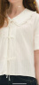 Teenie Weenie小熊女装2024新款蝴蝶结系带短袖衬衫花边娃娃领上衣 象牙白 160/S 晒单实拍图
