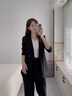 LISCN西裝套裝正裝女春秋高端氣質(zhì)教師面試休閑西服職場通勤穿搭小個子 黑色套裝 L 曬單實拍圖