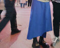闊色（kuose）闊色克萊因藍針織半身裙女早春裝紅色長(cháng)裙子秋冬 藍色 M 曬單實(shí)拍圖