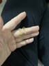 愛戀黃金光珠黃金耳釘足金999光面彎鉤耳飾女七夕禮物送老婆送女友 約1.3g 多退少補 曬單實拍圖
