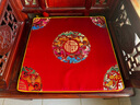 鳳公館中式坐墊套罩可拆洗實(shí)木沙發(fā)餐椅墊圈椅墊凳墊客廳茶桌椅子墊防滑 大五福 紅色  坐墊50*50cm(4cm高密度海綿)不含抱枕 曬單實(shí)拍圖