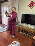 恒源祥唐裝男2023新款太極拳春秋武術(shù)棉麻亞麻太極服裝秋冬道士服套裝 酒紅 2XL 曬單實(shí)拍圖