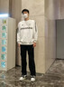 維動(dòng)（VEIDOORN）裂空梭織運(yùn)動(dòng)長(zhǎng)褲男士秋季透氣籃球跑步訓(xùn)練褲寬松直筒衛(wèi)褲薄 運(yùn)動(dòng)梭織褲-夜黑 L （建議身高175） 曬單實(shí)拍圖