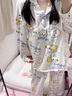 嘉綢可愛chiikawa小八睡衣女春秋季長袖長褲學(xué)生卡通烏薩奇家居服套裝 9232  chiikawa杏色 L 95-115斤 曬單實拍圖