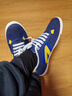 回力牛筋底乒乓球鞋低幫系帶男女情侶鞋青少年學(xué)生透氣防滑軟底休閑鞋 WT-5藍黃 43 偏小一碼 曬單實(shí)拍圖