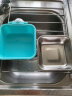 兔子食盒料盒兔用防扒食槽喂食器饲料固定防翻食盆二合一草架碗 方形2和1食盒(蓝色) 实拍图