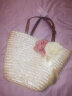 名夏新款VIVI杂志款田园两朵花草编包纯色编织包沙滩包 款式1-原色 实拍图