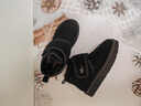 AU&MU澳洲冬季羊毛雪地靴女士加絨加厚親子棉鞋戶(hù)外兒童防滑魔術(shù)貼男鞋 黑色 【男女款】【羊毛保暖】690 36 曬單實(shí)拍圖