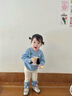 幼歌（YOUGE）嬰幼兒冬季新款寬松動(dòng)物毛絨玩偶毛衣加絨打底褲套裝潮 天空藍(lán)上衣 80 cm 曬單實(shí)拍圖