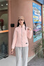 貓人（MiiOW）潮牌加絨衛(wèi)衣抓絨衣女男搖粒絨外套上衣服秋冬加厚珊瑚絨保暖開衫 ZZ23598水晶粉-女 立領(lǐng) M 曬單實(shí)拍圖