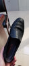 红蜻蜓男鞋春夏季皮鞋男士商务休闲鞋爸爸真皮套脚透气镂空软底皮鞋打孔 黑色（21267镂空皮鞋） 41 实拍图