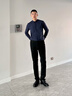 湯姆波爾頓 THOM BOLTON襯衫男長(cháng)袖修身青年高級感透氣商務(wù)休閑正裝職業(yè)免燙襯衣男士純色 藏青色 XL /41/52號（推薦140-150斤） 曬單實(shí)拍圖
