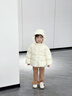 幼歌（YOUGE）嬰幼兒冬季新款三防保暖紅嘴雁羽絨服寶寶連帽面包服潮 米白 90 cm 曬單實(shí)拍圖