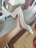爾山集不磨腳裸色高跟鞋女小眾氣質(zhì)春季不累腳粗跟配裙子軟皮單鞋 37 曬單實(shí)拍圖