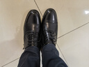 強人小牛皮正裝皮鞋際華3515品質(zhì)三接頭商務(wù)男鞋 JD305 系帶款 40碼 曬單實(shí)拍圖