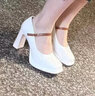 達芙妮超高跟鞋女法式氣質(zhì)一字式扣帶方頭粗跟單鞋女4623101118 米色39 曬單實(shí)拍圖