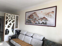 望詠新中式客廳裝飾畫(huà)手繪山水畫(huà)辦公室掛畫(huà)國畫(huà)沙發(fā)背景墻大氣靠山畫(huà) 泰山日出A【圓角柏木】胡桃色 286*86【博物館級裱框】 曬單實(shí)拍圖
