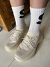 美洋（MEIYANG）棉花糖厚底鞋新升級輕便透氣立體百搭防滑飛織鞋時(shí)尚輕薄休閑鞋女 米白色 39 曬單實(shí)拍圖