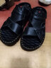 蜻蜓牌夏季男士涼鞋夏真皮軟底沙灘鞋男兩用涼拖鞋厚底涼拖鞋 191黑色 39 曬單實(shí)拍圖