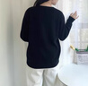 恒源祥純羊毛開衫女裝外搭羊毛衫春季新款V領(lǐng)毛衣針織衫百搭純色外套女 黑色 XL /175/96A 曬單實(shí)拍圖