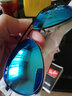 雷朋（RayBan）兒童太陽(yáng)鏡飛行員形男女孩防紫外線彩膜反光墨鏡0RJ9506S可定制 201/55黑色鏡框藍(lán)色反光鏡片 尺寸50 曬單實(shí)拍圖