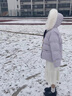 舒芳蝶（shufangdie）羽絨棉服女冬季2025新款韓版寬松大毛領(lǐng)加厚面包服棉衣棉襖外套女 紫色 M 曬單實(shí)拍圖
